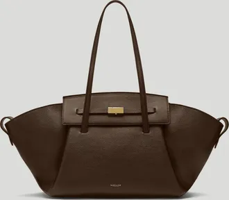 DeMellier The Brooklyn in Mocha Small Grain Leather Tote & Work bag