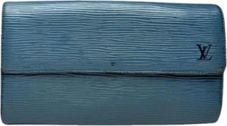 Louis Vuitton Pre-owned leren portemonnee - Dames - Vintage Accessoires - Blauw - ONE Size - Leer - Vintage