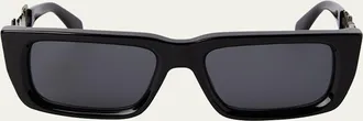Palm Angels Milford Acetate & Metal Rectangle Sunglasses