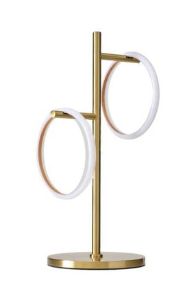 Brightech Saturn 21 LED Table Lamp with Built-In 3-Way Dimmer and 2 Removable Ring Lights in Antique Brass at Nordstrom