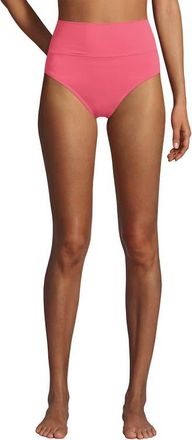 Lands End Chlorine Resistant Pinchless High Waisted Bikini Bottoms in Wood Lily at Nordstrom, Size 14