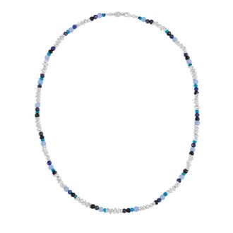 Dower & Hall Mens Jagged Nugget & Blue Gemstone Necklace