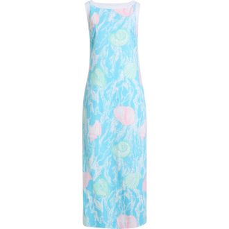 Lilly Pulitzer Eleanora Print Sleeveless Maxi Dress in Capri Blue Oversized Shelden at Nordstrom, Size 14