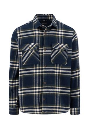 Fynch-Hatton Langarmhemd FYNCH-HATTON, Herren, Gr. 4XL, N-Gr, navy, Web, Obermaterial: 65% Polyester, 35% Baumwolle, kariert, regular fit taillenbedeckt, Manschett