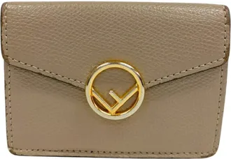 Fendi Beige Leather Wallet (Tri-Fold) (Pre-Owned)