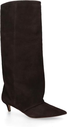 Steve Madden Womens Suede Luca Dark Brown Boots - Size UK 7