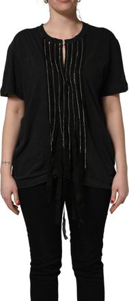 Dsquared2 Dsquared&sup2; Chain Embellished Cotton Short Sleeve Womens T-shirt