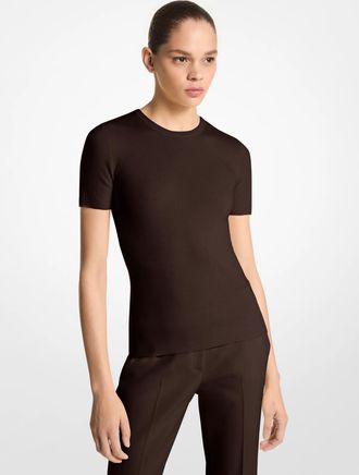 Michael Kors Cashmere Short-Sleeve Sweater