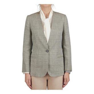 Kiton Blazers, female, Multicolor, Size: XS Linen Cashmere Silk Blazer