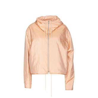 Jil Sander Blend Silk Zip Up Hooded Jacket