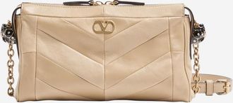Valentino Garavani Beige Panthea Small Shoulder Bag