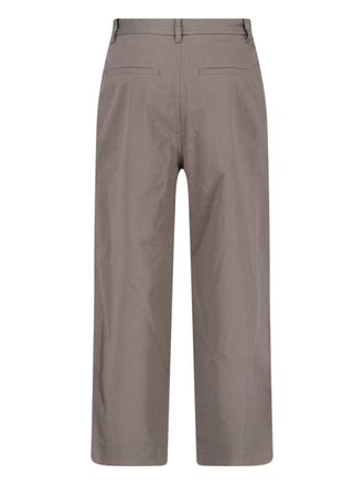 Low Classic Wide-Leg Cotton Twill Trousers - Beige