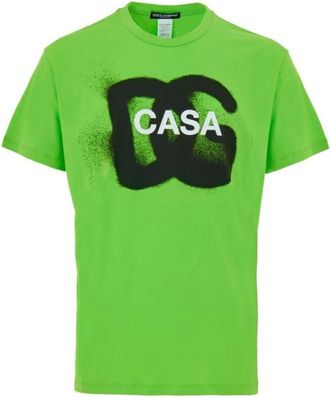Dolce & Gabbana Shirts - Heren - T-shirts - Groen - L - Tops