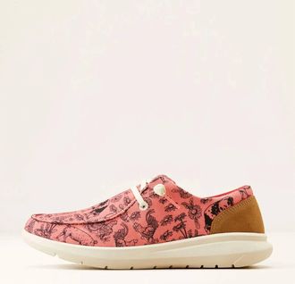 Ariat Womens Hilo Shoes In Dark Tan Suede/coral Livestock