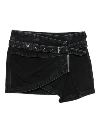 Isabel Marant Siyen belted zip-front denim skirt - women - Fabric - 34 - Black