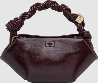 Ganni Sac Bou Mini Deep Shine Burgundy