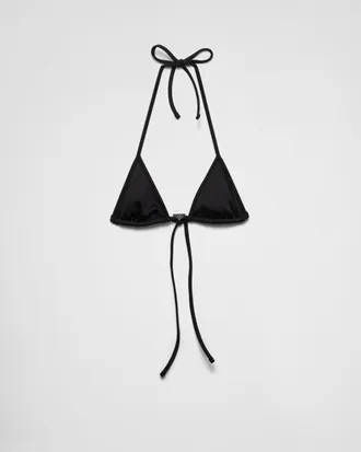 Prada Interlock fabric triangle bikini top