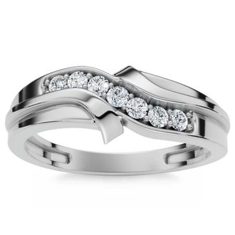 Pompeii3 Platinum 1/4ct Diamond Mens Wedding Ring