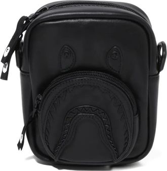 A Bathing Ape zip-fastening messenger bag - men - Ovine Leather (top grain) - One Size - Black