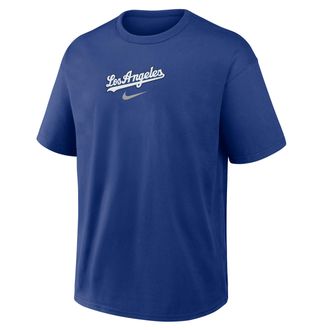 Nike Los Angeles Dodgers City Name Max90 Nike Mens MLB T-Shirt in Blue | 04T64EWLD-20N