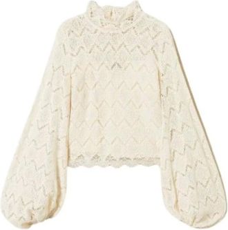 Twinset Dames, Blouses & Shirts, Beige, Maat: 2XS Katoen