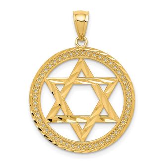 Diamond2Deal 14k Yellow Gold Star of David Pendant
