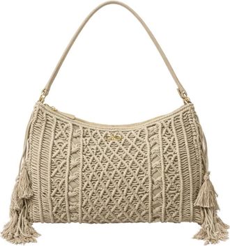 Twinset Shoulder Bags, female, Beige, Size: ONE SIZE Macram&eacute; Shoulder Bag