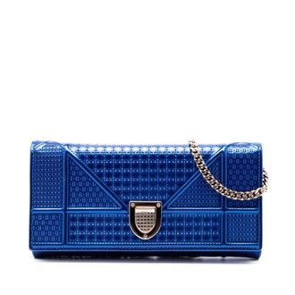 Dior Pre-owned Dior Metallic Patent Microcannage Diorama Wallet on Chain Ladies WUQMNDBP6CJOOLOG
