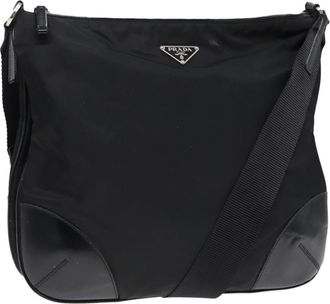 Prada Tessuto Black Synthetic Shoulder Bag (Pre-Owned)