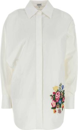 Loewe Womens White Poplin Shirt - Ivory Cotton - Size EU 38 (Womens)