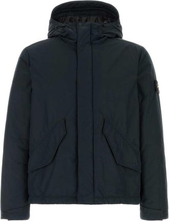 Stone Island Navy Blue Solid Hood Jacket