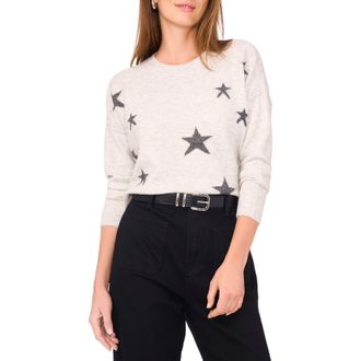 Vince Camuto Star Crewneck Sweater in Medium Heather Grey at Nordstrom Rack, Size Small