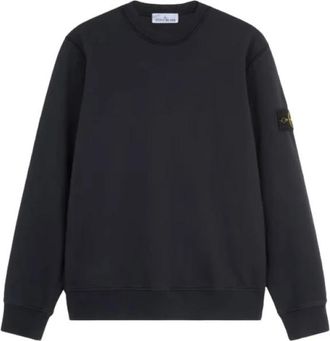 Stone Island Navy Blue Crewneck Sweatshirt Cotton Fleece - Heren - Sweatshirts - Blauw - XL - Katoen - Hoodies & sweatvesten