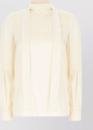 Max Mara stretch silk blouse detail scarf
