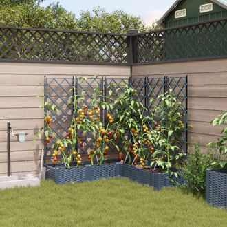 Berkfield Home Garden Planters with Water Irrigation System 5 pcs Grey