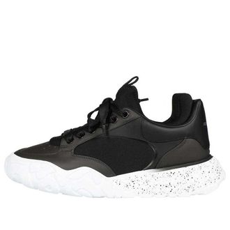 Alexander McQueen Court Tech Leather Sneakers Black White 727366WIAAU1558