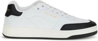 Saint Laurent Sneakers, male, White, Size: 7 1/2 US Suede Panel Logo Sneakers