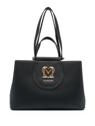 Love Moschino logo-plaque tote bag - women - Polyurethane - OS - Black