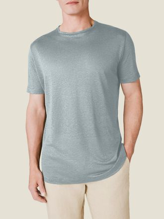 Luca Faloni Sea Grey Linen Jersey T-Shirt