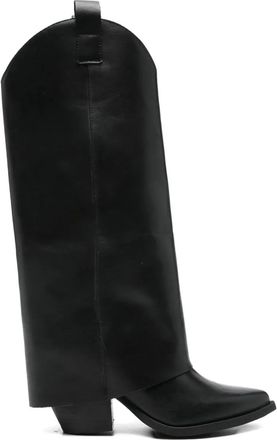 Gisèl moirè 70mm Natasha boots - women - Rubber/Calf Leather/Calf Leather - 40 - Black