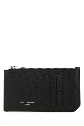 Saint Laurent Black Leather Card Holder
