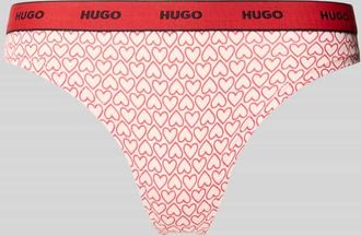 HUGO BOSS String aus Baumwoll-Mix Modell THONG STRIPE PYP in Rot, Größe XL