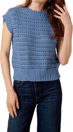 Elan Pepper Knit Sweater In Blue