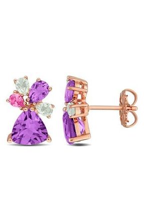 Delmar Semiprecious Stone Cluster Stud Earrings in Purple at Nordstrom Rack