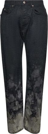 John Richmond Jeans met vervaagd effect en contrasterende behandeling aan de onderkant - Heren - Regular Fit Jeans - Zwart - W35 - Katoen - Jeans