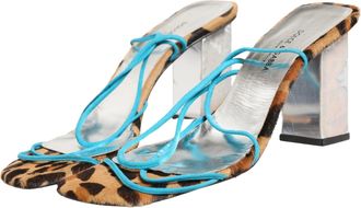 Dolce & Gabbana Multicolor Leather Block Heels Sandals Womens Shoes (Pre-Owned)