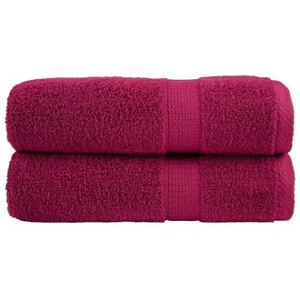 Berkfield Home Premium Hand Towels SOLUND 2pcs Bordeaux 50x100cm 600gsm in Red