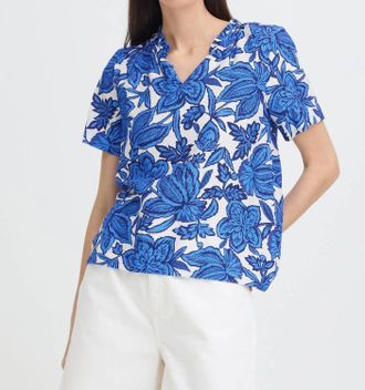 b.young Bethany Bloom Top In Blue