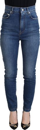 Dolce & Gabbana Womens High Waisted Skinny Jeans Mid Wash - Medium Blue