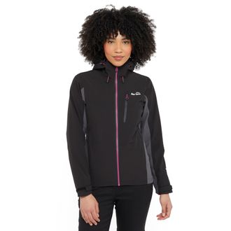 Peter Storm Womens Malham Stretch Waterproof Jacket with Adjustable Hood, Hiking Raincoat - Black - Size 14 UK